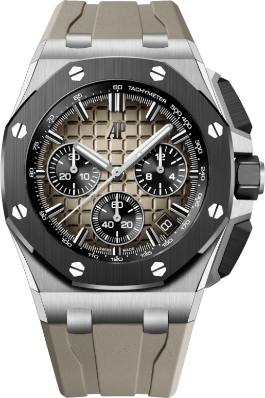Audemars Piguet,Royal Oak Offshore 43mm,43mm,Ceramic,Stainless Steel,Brown,Automatic,Chronograph,Day,Flyback,26420SO,26420SO.OO.A600CA.01
