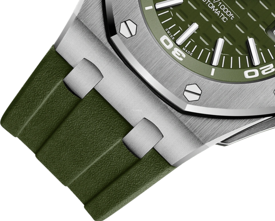Audemars Piguet,Royal Oak Offshore 42mm,42mm,Stainless Steel,Green,Automatic,Day,60hours,15710ST,15710ST.OO.A052CA.01