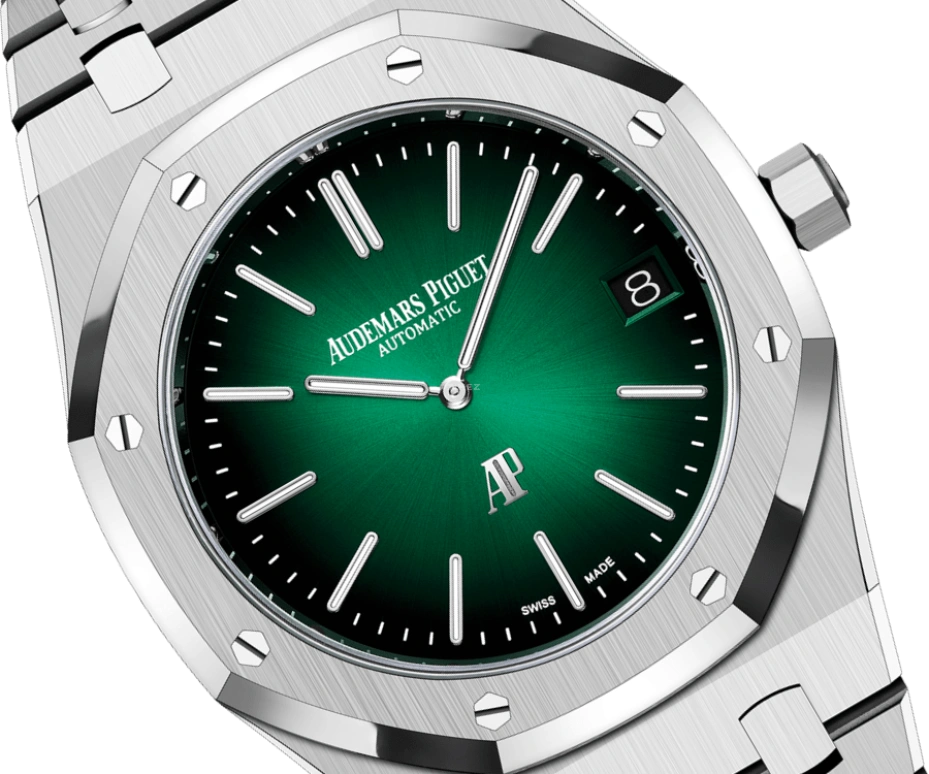 Audemars Piguet,Royal Oak 39mm,39mm,Platinum,Green,Automatic,Day,55hours,Lionel Messi,La Pulga,GOAT,16202PT,16202PT.OO.1240PT.01 50th