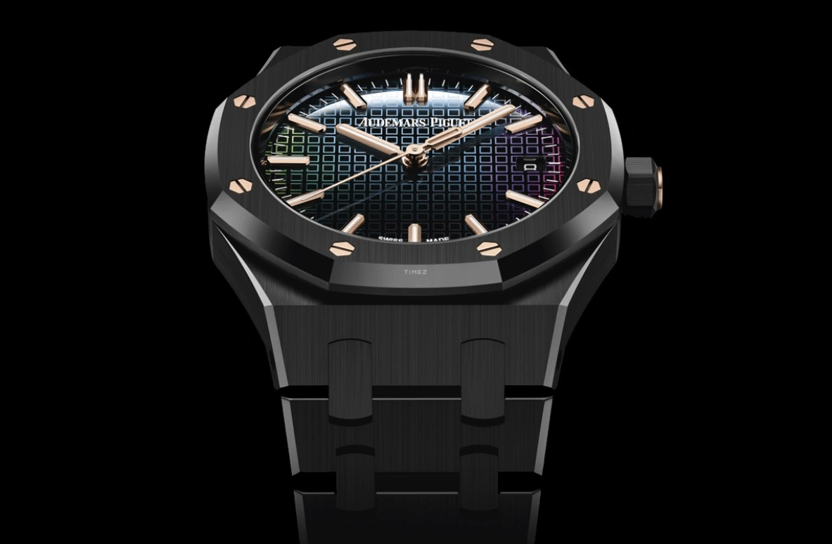 Audemars Piguet,Royal Oak 34mm,34mm,Ceramic,Rose,Rainbow,Mirror,Automatic,Day,50hours,77350CE,77350CE.OO.1266CE.02.A