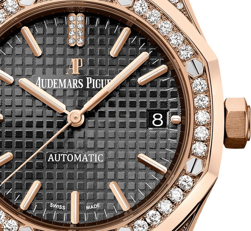 Audemars Piguet,Royal Oak 37mm,37mm,Rose Gold,Grey,Automatic,Day,60hours,15452OR,15452OR.ZZ.D003CR.01