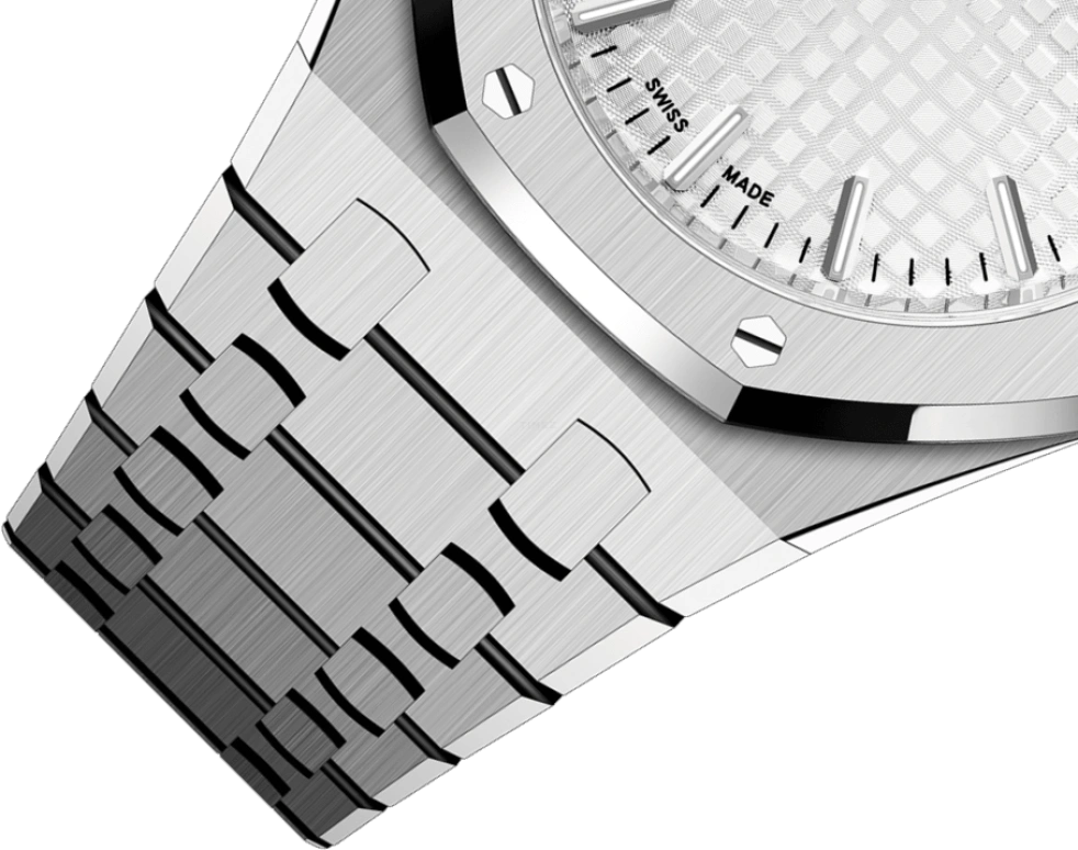 Audemars Piguet,Royal Oak 34mm,34mm,Stainless Steel,Silver,White,Automatic,Day,50hours,77450ST,77450ST.OO.1361ST.01 50th