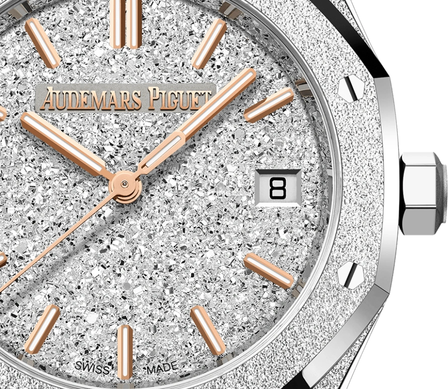 Audemars Piguet,Royal Oak 34mm,34mm,White Gold,Silver,Automatic,Day,50hours,77450BC,77450BC.GG.1361BC.01