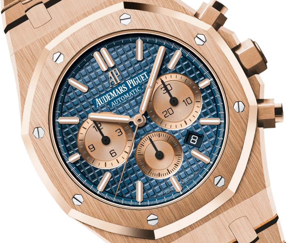 Audemars Piguet,Royal Oak 41mm,41mm,Pink Gold,Blue,Automatic,Chronograph,Day,26331OR,26331OR.OO.1220OR.01