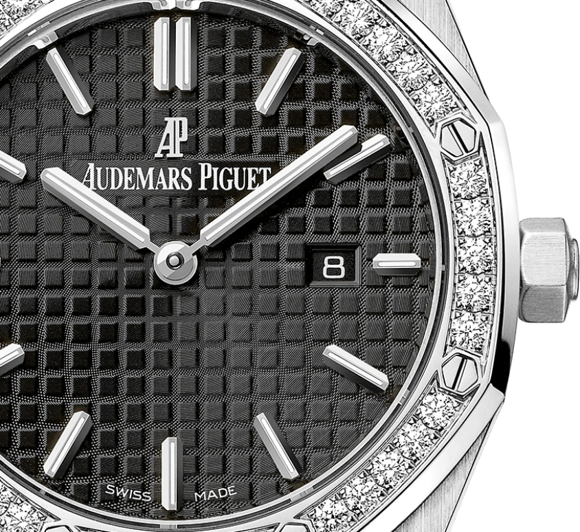 Audemars Piguet,Royal Oak 33mm,33mm,Stainless Steel,Black,Quartz,Day,In-house Caliber,67651ST,67651ST.ZZ.D002CR.01
