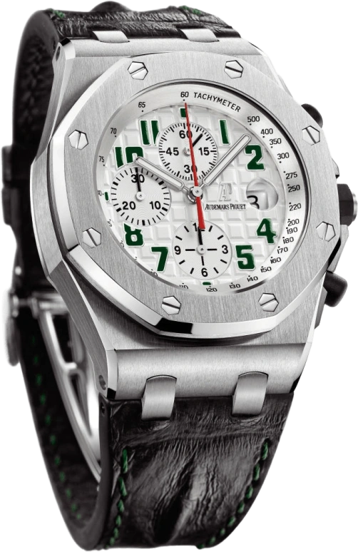 Audemars Piguet,Royal Oak Offshore 42mm,42mm,Titanium,Stainless Steel,Silver,White,Automatic,Chronograph,Day,26297CO,26297CO.OO.D002CR.01
