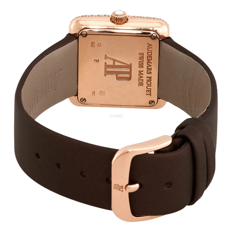 Audemars Piguet,Other 24.80mm,24.80mm,Rose Gold,Coffee,Brown,Handwound,Sapphire,Square,77215OR,77215OR.ZZ.A080SU.01