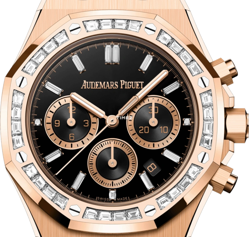 Audemars Piguet,Royal Oak 38mm,38mm,Rose Gold,Black,Automatic,Chronograph,Day,26715OR,26715OR.ZZ.1356OR.02