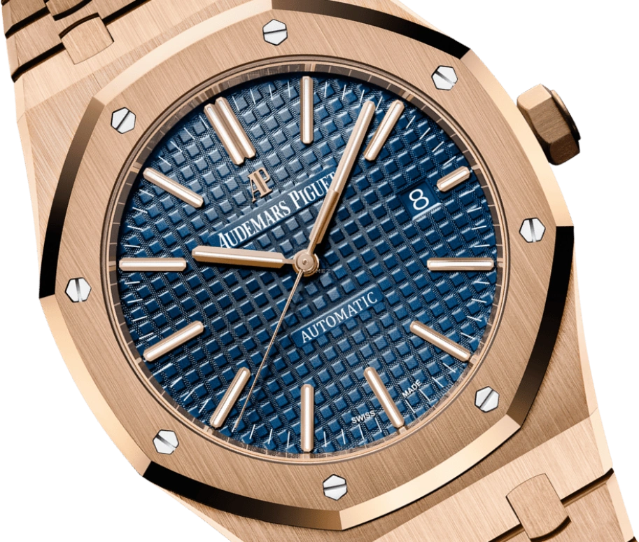 Audemars Piguet,Royal Oak 41mm,41mm,Rose Gold,Blue,Automatic,Day,60hours,15400OR,15400OR.OO.1220OR.03