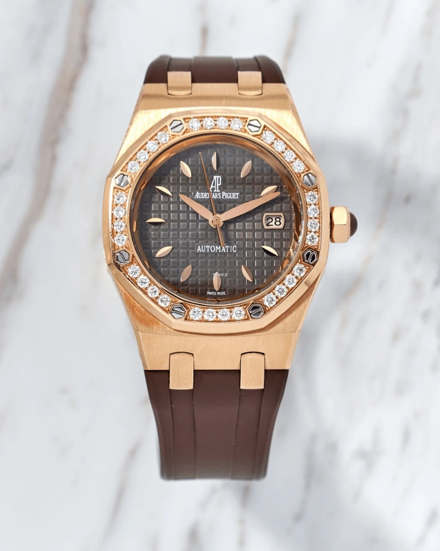 Audemars Piguet,Royal Oak 33mm,33mm,Rose Gold,Coffee,Brown,Automatic,Day,40hours,77321OR,77321OR.ZZ.D080CA.01.A