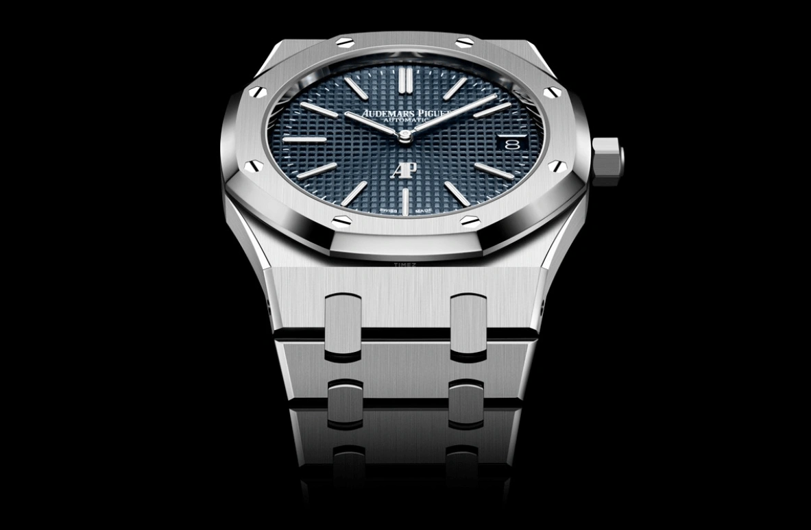 Audemars Piguet,Royal Oak 39mm,39mm,Stainless Steel,Blue,Automatic,Day,55hours,Edward Christopher Sheeran,Ed Sheeran,16202ST,16202ST.OO.1240ST.01 50th