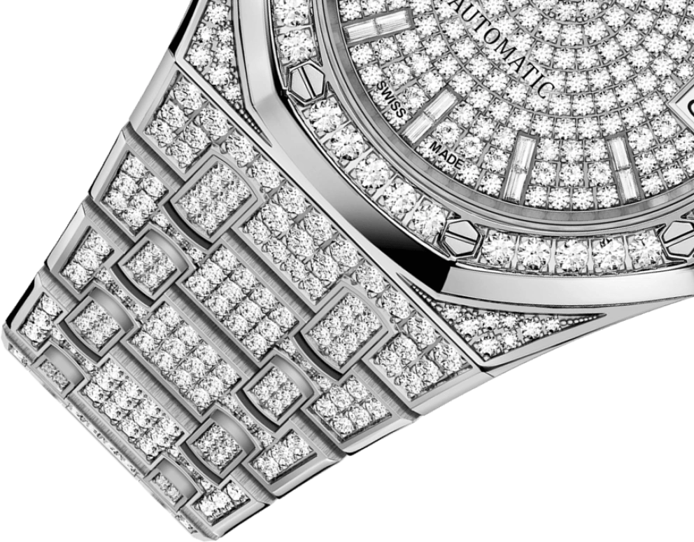 Audemars Piguet,Royal Oak 37mm,37mm,White Gold,Silver,Automatic,Day,60hours,15452BC,15452BC.ZZ.1258BC.01
