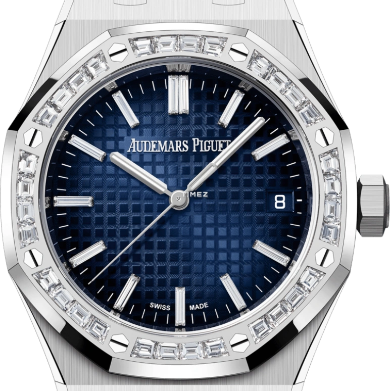 Audemars Piguet,Royal Oak 37mm,37mm,White Gold,Blue,Automatic,Day,60hours,15551BC,15551BC.ZZ.1356BC.01