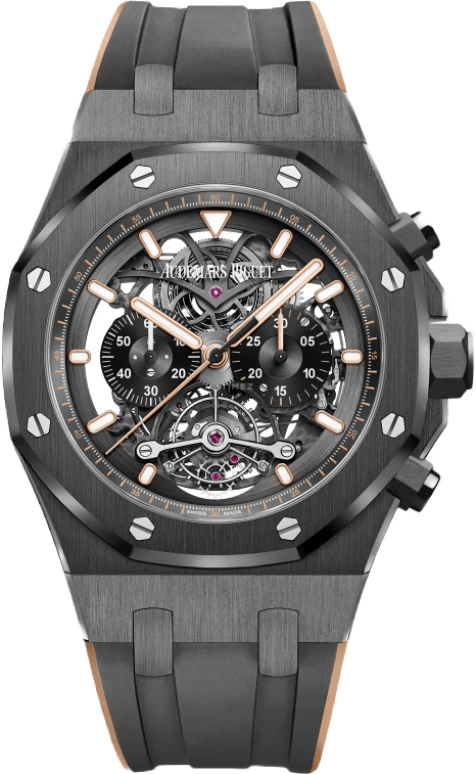 Audemars Piguet,Royal Oak 44mm,44mm,Titanium,Ceramic,Skeleton,Handwound,Chronograph,Tourbillon,26343CE,26343CE.OO.D002CA.04