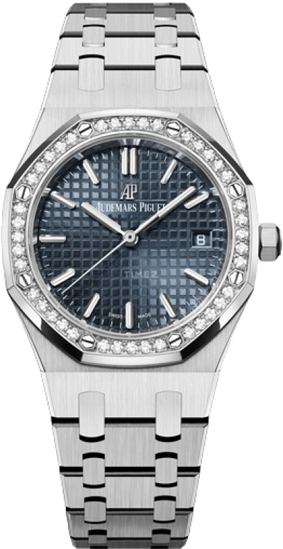 Audemars Piguet,Royal Oak 34mm,34mm,Stainless Steel,Blue,Automatic,Day,50hours,77351ST,77351ST.ZZ.1261ST.01