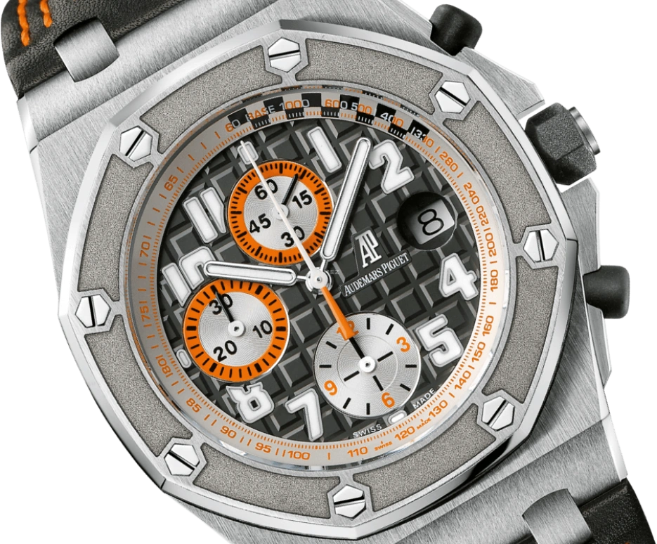 Audemars Piguet,Royal Oak Offshore 42mm,42mm,Stainless Steel,Black,Automatic,Chronograph,Day,26175ST,26175ST.OO.D003CU.01