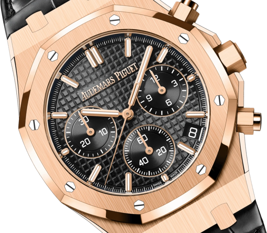Audemars Piguet,Royal Oak 41mm,41mm,Pink Gold,Black,Automatic,Chronograph,Day,26240OR,26240OR.OO.D002CR.01 50th