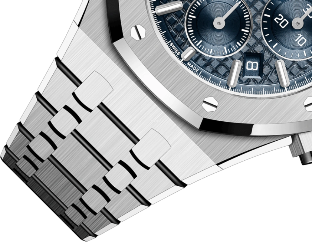 Audemars Piguet,Royal Oak 38mm,38mm,Stainless Steel,Blue,Automatic,Chronograph,Day,26715ST,26715ST.OO.1356ST.01