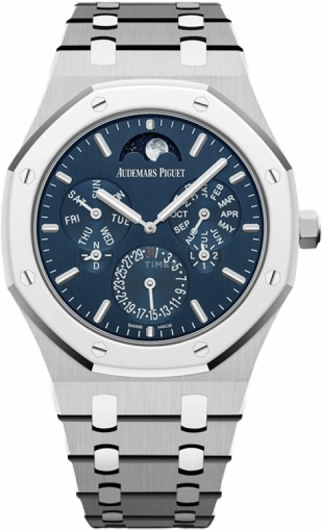 Audemars Piguet,Royal Oak 41mm,41mm,Titanium,Platinum,Blue,Automatic,Moonphase,Perpetual Calendar,Leap Year,Month,40hours,In-house Caliber,Chocolate Droppa,Kevin Hart,Lil Kev,26586IP,26586IP.OO.1240IP.01