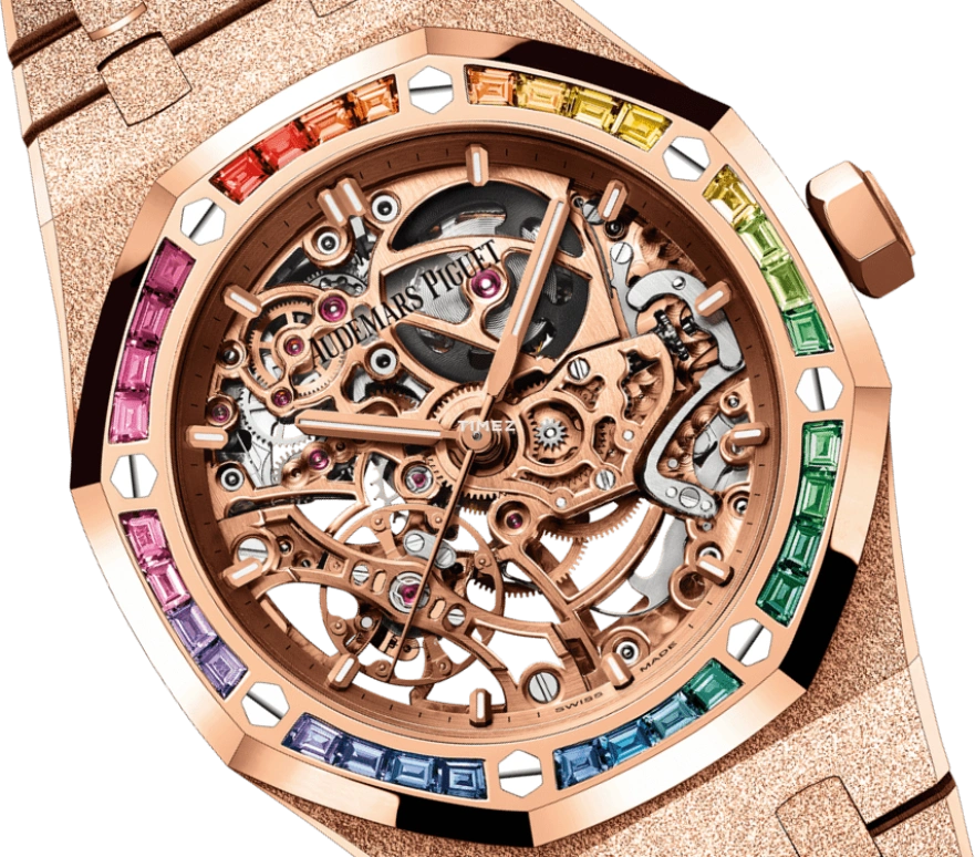 Audemars Piguet,Royal Oak 37mm,37mm,Pink Gold,Rose Gold,Skeleton,Rose Gold,Automatic,45hours,In-house Caliber,15468OR,15468OR.YG.1259OR.01-B