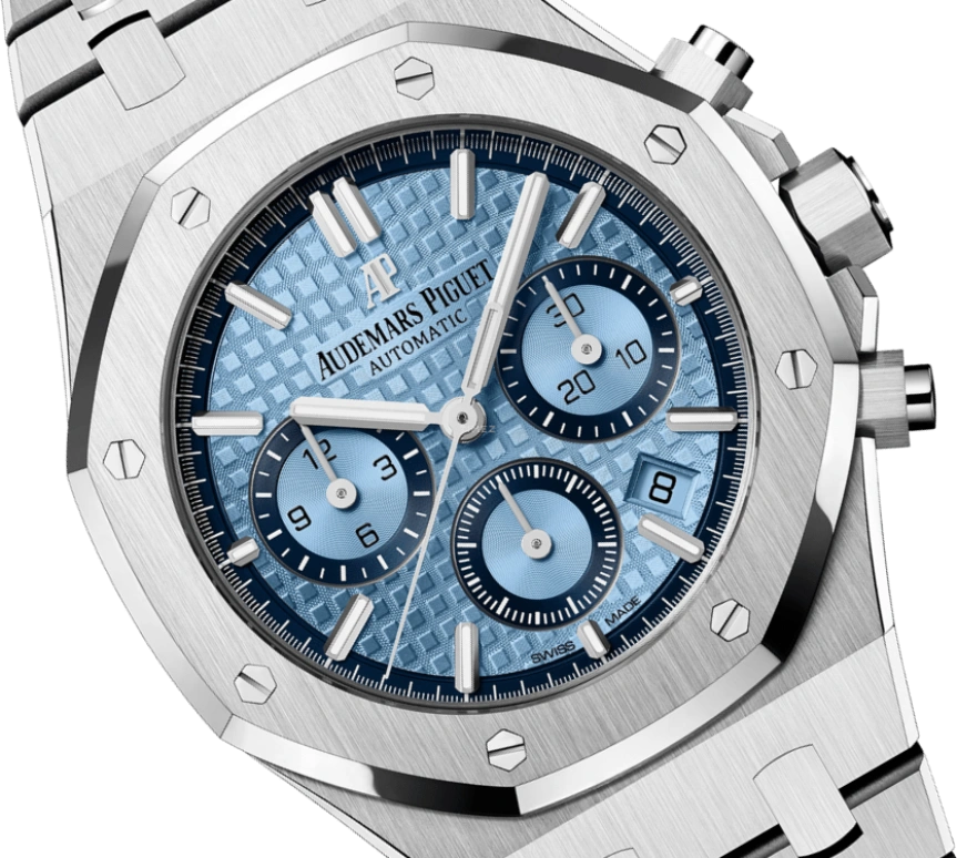 Audemars Piguet,Royal Oak 38mm,38mm,White Gold,Blue,Automatic,Chronograph,Day,26317BC,26317BC.OO.1256BC.01