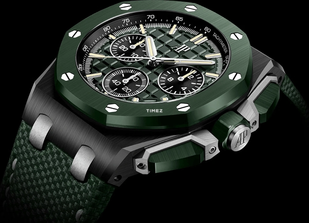 Audemars Piguet,Royal Oak Offshore 43mm,43mm,Ceramic,Green,Automatic,Chronograph,Day,Flyback,26420CE,26420CE.OO.A063VE.01
