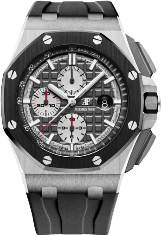 Audemars Piguet,Royal Oak Offshore 44mm,44mm,Titanium,Ceramic,Grey,Automatic,Chronograph,Day,26400IO,26400IO.OO.A004CA.01