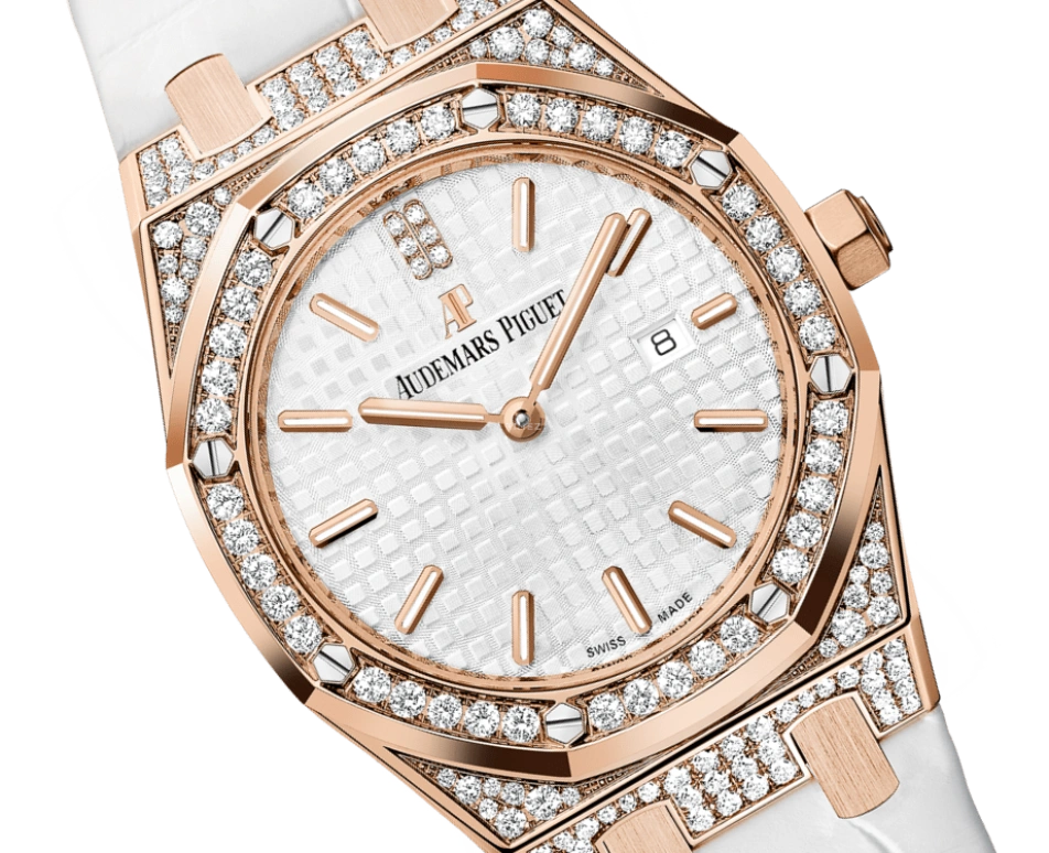 Audemars Piguet,Royal Oak 33mm,33mm,Rose Gold,Silver,Quartz,Day,In-house Caliber,67652OR,67652OR.ZZ.D011CR.01
