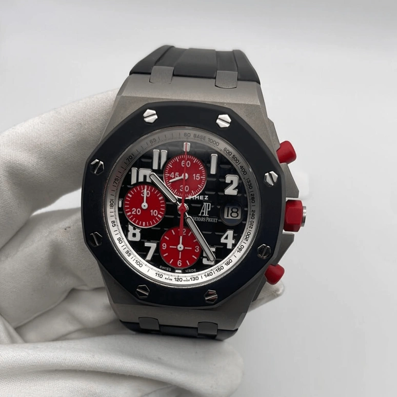 Audemars Piguet,Royal Oak Offshore 42mm,42mm,Titanium,Rubber,Black,Automatic,Chronograph,Day,26278IK,26278IK.GG.D002CA.01