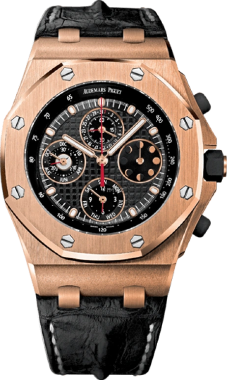 Audemars Piguet,Royal Oak Offshore 42mm,42mm,Pink Gold,Black,Automatic,Chronograph,Moonphase,Perpetual Calendar,Leap Year,38hours,In-house Caliber,26209OR,26209OR.OO.D101CR.01