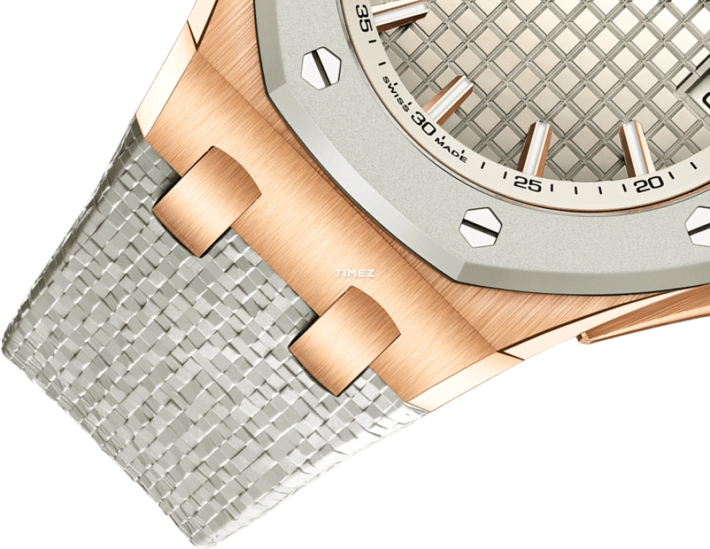 Audemars Piguet,Royal Oak Offshore 37mm,37mm,Rose Gold,Cream,Automatic,Day,60hours,77605OK,77605OK.OO.A101CA.01