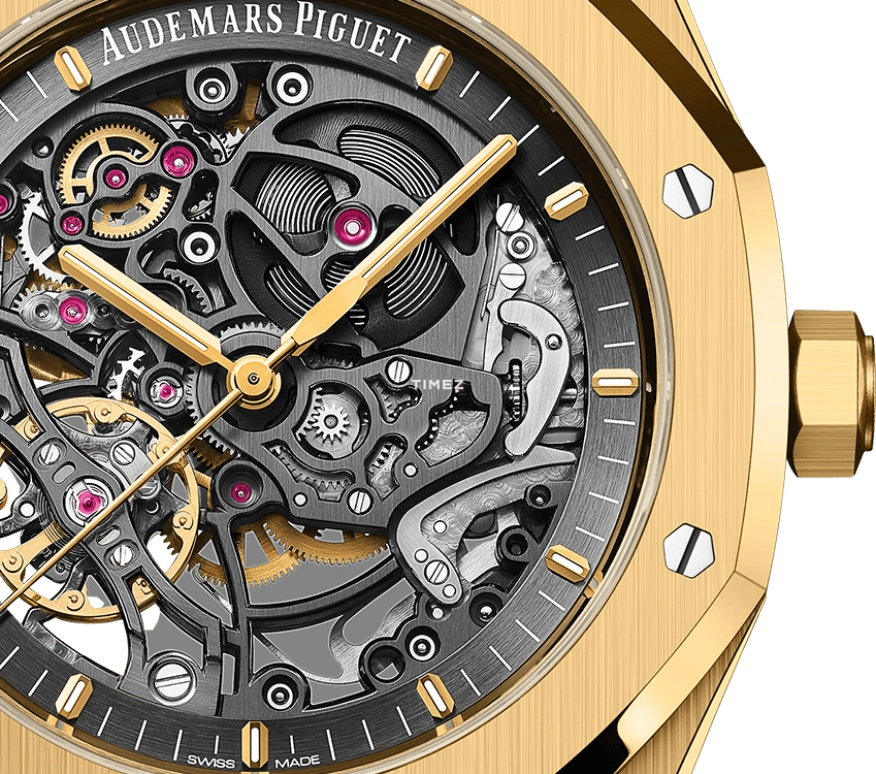 Audemars Piguet,Royal Oak 41mm,41mm,Yellow Gold,Skeleton,Black,Automatic,Double Balance,45hours,Luka Dončić,15407BA,15407BA.OO.1220BA.01