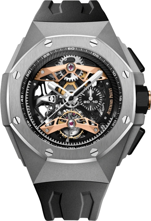 Audemars Piguet,Royal Oak Concept 44mm,44mm,Titanium,Ceramic,Skeleton,Black,Automatic,Chronograph,Tourbillon,26612TI,26612TI.OO.D002CA.01