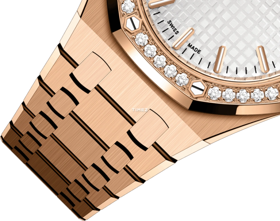 Audemars Piguet,Royal Oak 34mm,34mm,Rose Gold,Silver,White,Automatic,Day,50hours,77451OR,77451OR.ZZ.1361OR.03