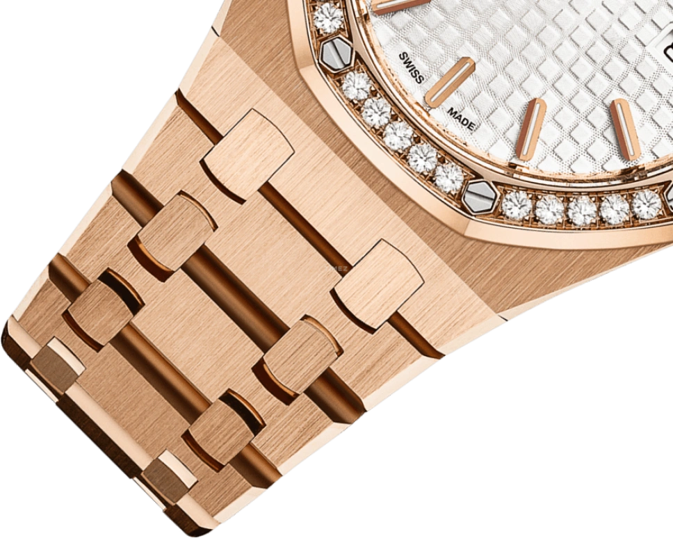 Audemars Piguet,Royal Oak 33mm,33mm,Pink Gold,Silver,White,Silver White,Quartz,Day,In-house Caliber,67651OR,67651OR.ZZ.1261OR.01