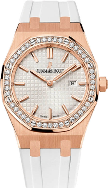 Audemars Piguet,Royal Oak 33mm,33mm,Pink Gold,Silver,White,Quartz,Day,In-house Caliber,67651OR,67651OR.ZZ.D010CA.01
