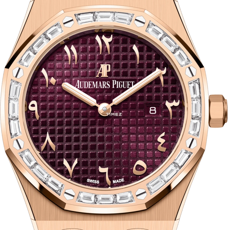 Audemars Piguet,Royal Oak 33mm,33mm,Rose Gold,Purple,Quartz,Day,In-house Caliber,67656OR,67656OR.ZZ.1261OR.01
