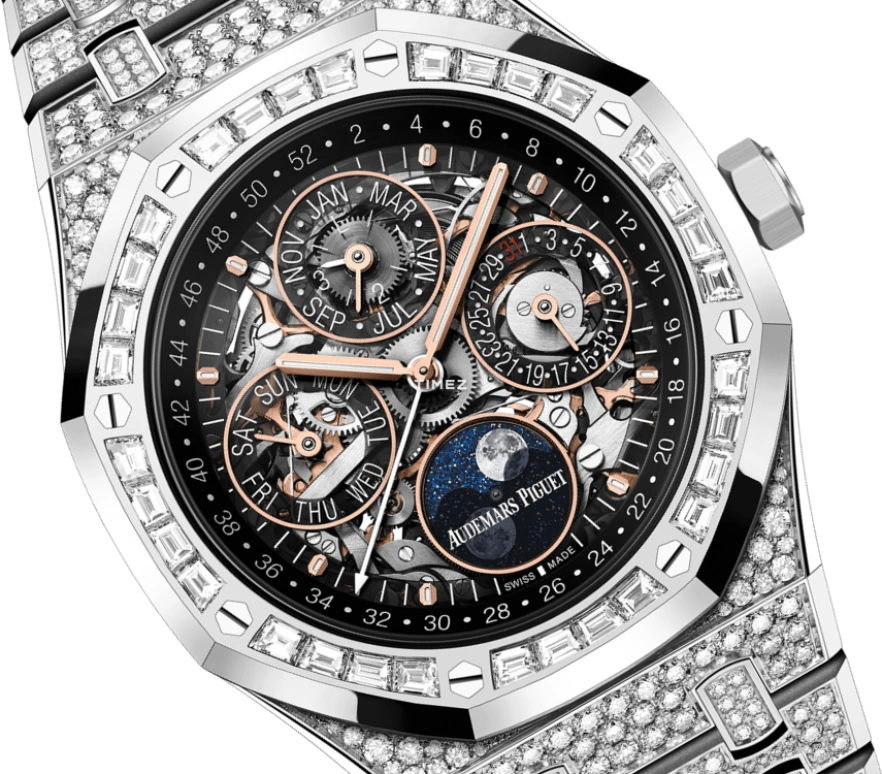 Audemars Piguet,Royal Oak 41mm,41mm,White Gold,Skeleton,Automatic,Moonphase,Perpetual Calendar,Leap Year,Month,40hours,In-house Caliber,Corey Gamble,Travis Scott,Timati,26625BC,26625BC.ZZ.1223BC.02