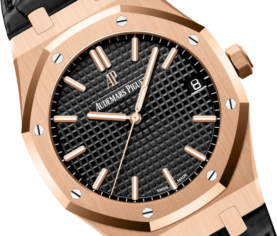 Audemars Piguet,Royal Oak 41mm,41mm,Rose Gold,Black,Automatic,Day,70hours,15500OR,15500OR.OO.D002CR.01