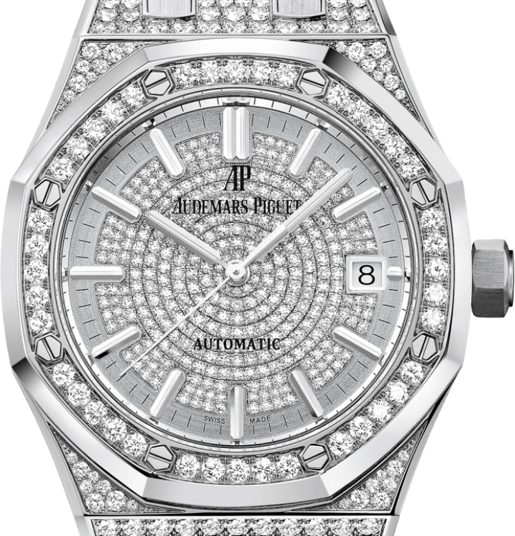 Audemars Piguet,Royal Oak 37mm,37mm,White Gold,Silver,Automatic,Day,60hours,15452BC,15452BC.ZZ.D019CR.01