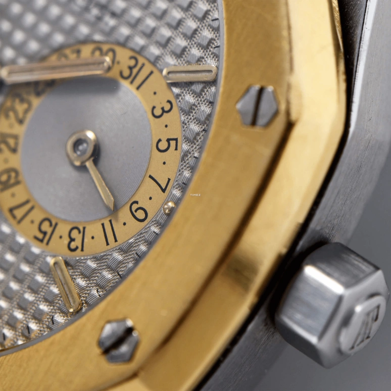 Audemars Piguet,Royal Oak 36mm,36mm,Stainless Steel,Yellow Gold,Grey,Automatic,Moonphase,Date,Day,25594SA