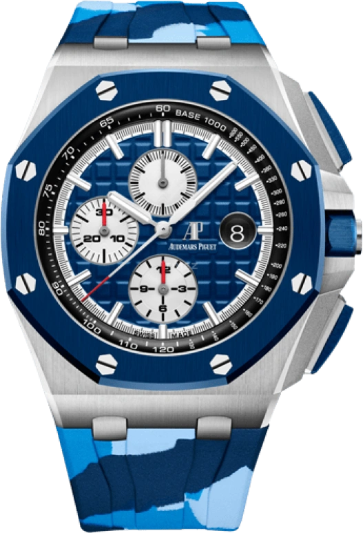 Audemars Piguet,Royal Oak Offshore 44mm,44mm,Ceramic,Stainless Steel,Blue,Automatic,Chronograph,Day,26400SO,26400SO.OO.A335CA.01