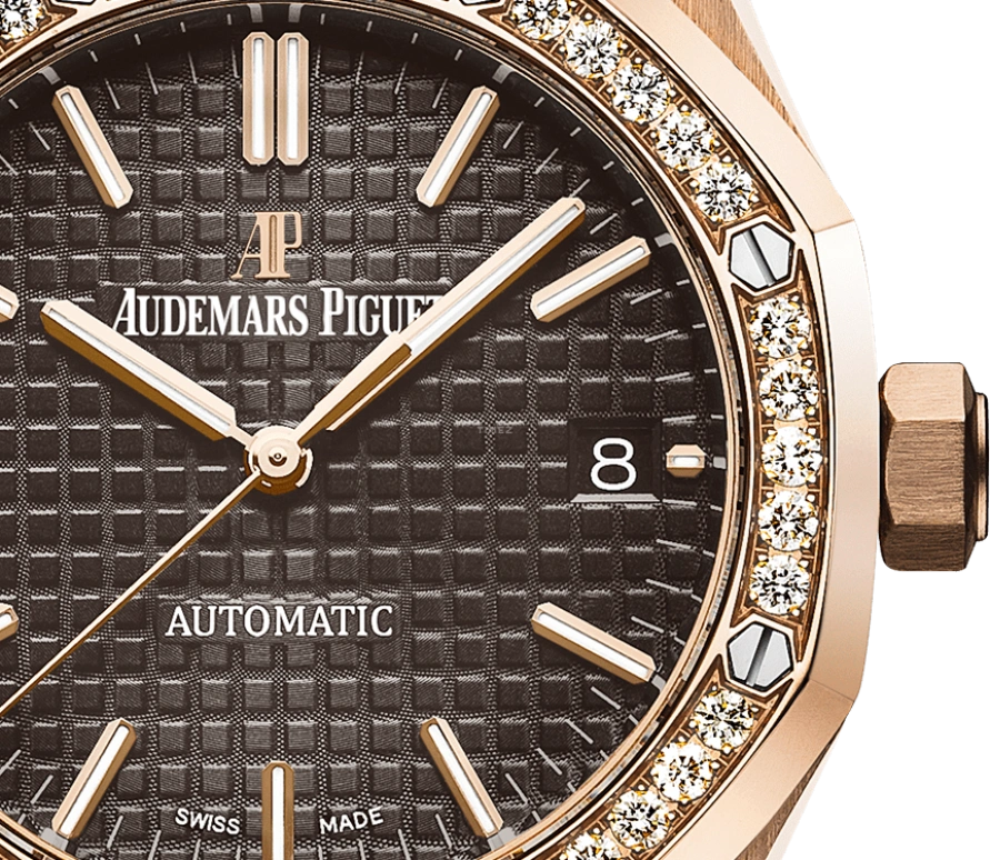 Audemars Piguet,Royal Oak 37mm,37mm,Rose Gold,Coffee,Brown,Automatic,Day,60hours,15451OR,15451OR.ZZ.1256OR.04