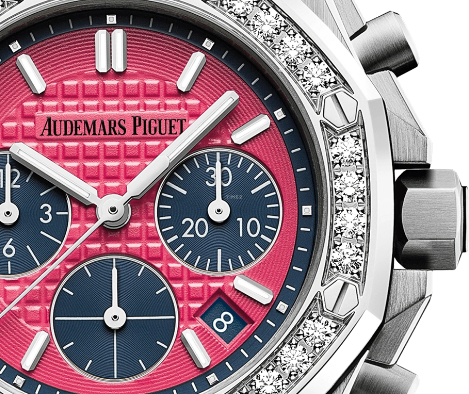 Audemars Piguet,Royal Oak Offshore 37mm,37mm,Stainless Steel,Pink,Automatic,Chronograph,Day,26231ST,26231ST.ZZ.D069CA.01