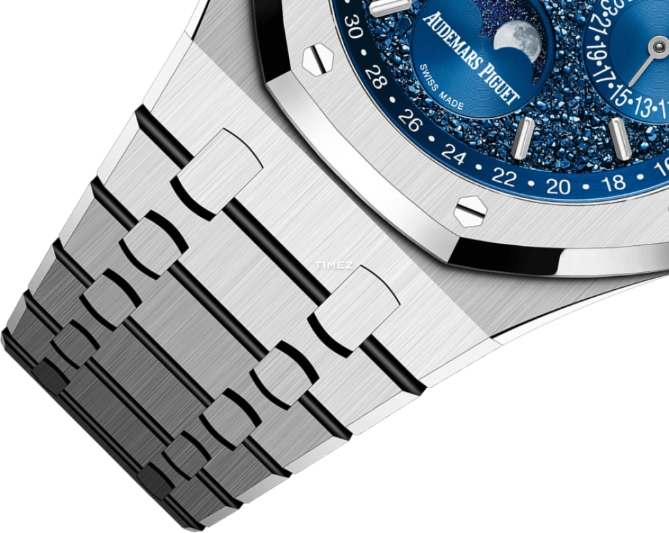 Audemars Piguet,Royal Oak 41mm,41mm,White Gold,Blue,Automatic,Moonphase,Perpetual Calendar,Leap Year,Month,40hours,In-house Caliber,John Mayer,Ed Sheeran,Luke Combs,26574BC,26574BC.OO.1220BC.02