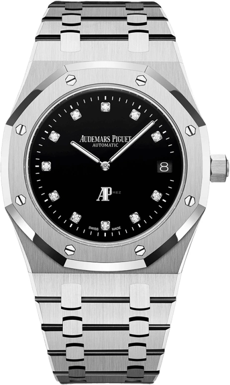 Audemars Piguet,Royal Oak 39mm,39mm,Platinum,Black,Automatic,Day,40hours,15206PT,15206PT.OO.1240PT.01