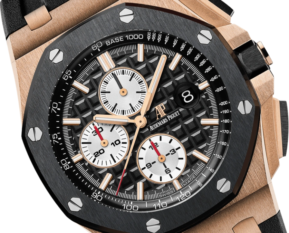Audemars Piguet,Royal Oak Offshore 44mm,44mm,Pink Gold,Ceramic,Black,Automatic,Chronograph,Day,26401RO,26401RO.OO.A002CA.01