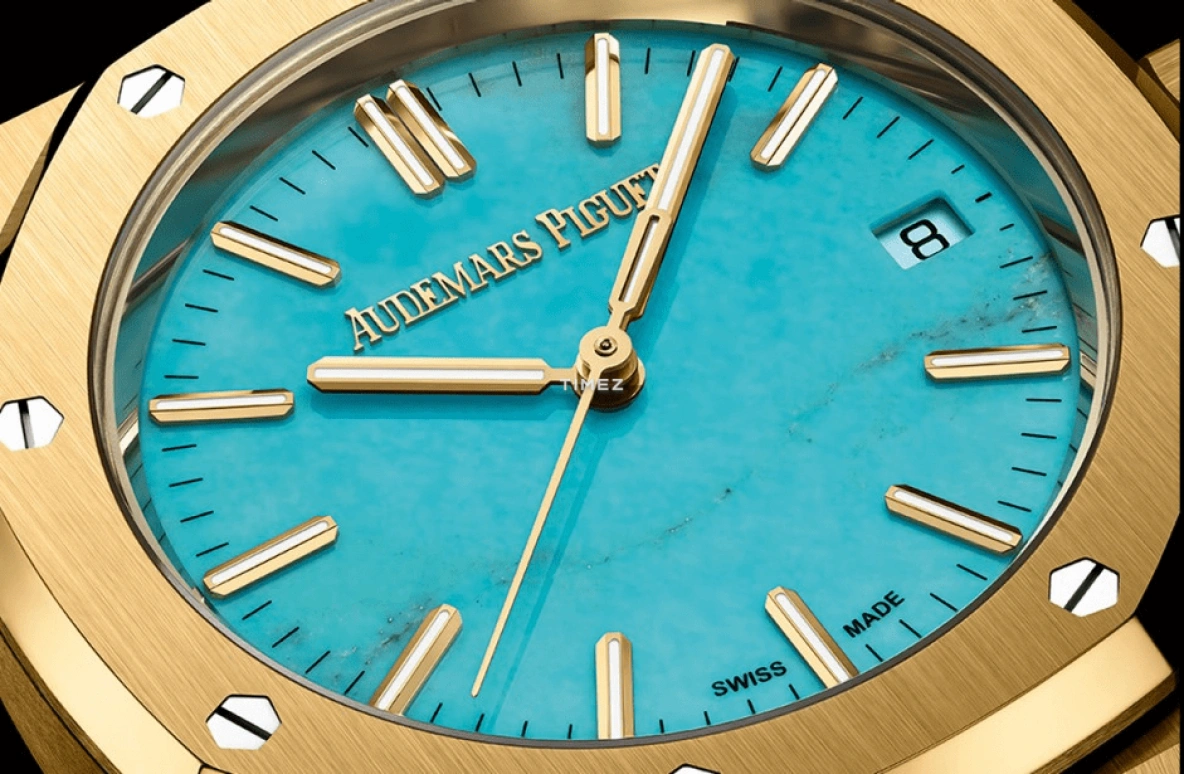 Audemars Piguet,Royal Oak 37mm,37mm,Yellow Gold,Turquoise,Blue,Automatic,Day,60hours,Haruna Kawaguchi,John Mayer,15550BA,15550BA.OO.1356BA.01
