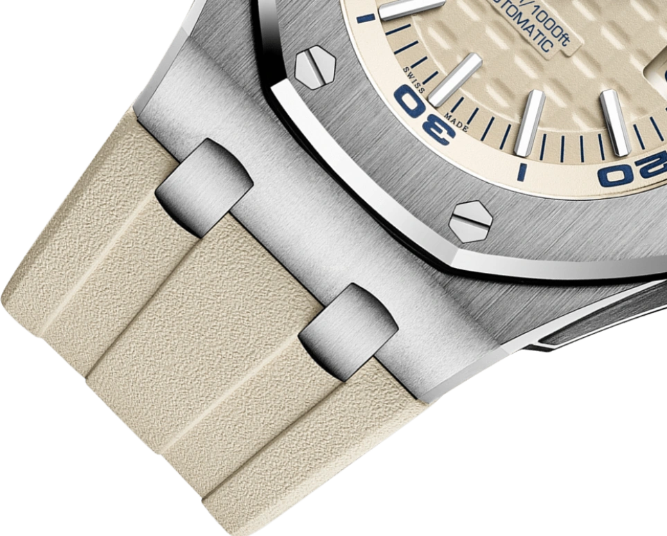 Audemars Piguet,Royal Oak Offshore 42mm,42mm,Stainless Steel,Beige,Automatic,Day,60hours,15710ST,15710ST.OO.A085CA.01