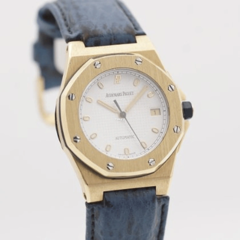 Audemars Piguet,Royal Oak Offshore 32mm,32mm,Yellow Gold,White,Automatic,Day,40hours,77151BA,77151BA.O.0009.02